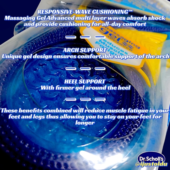 Dr. Scholl's Energizing Comfort Massaging Gel Advanced Insoles | Women Size 6-10 - Picture 10 of 12